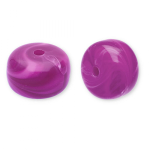 Acryl kralen disc Dark magenta-white