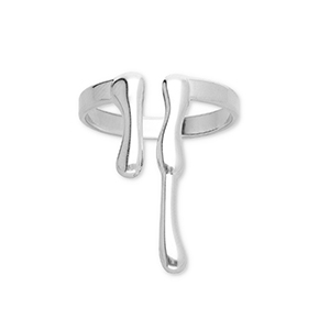 Roestvrij stalen (RVS) Stainless steel ringen druppels Silver