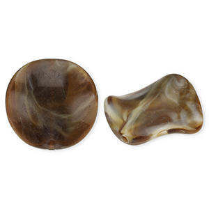 Acryl kralen organic Brown-white