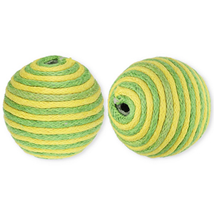 22 mm acryl kralen met waxkoord Green-yellow