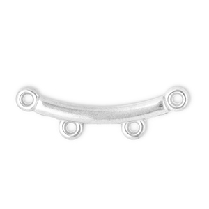 Roestvrij stalen (RVS) Stainless steel onderdelen tussenstuk boog met 2 oogjes Silver