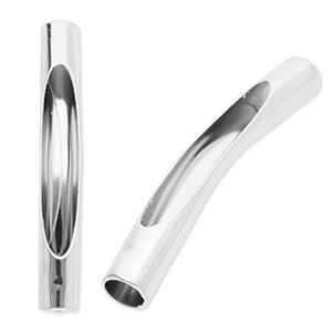 Roestvrij stalen (RVS) stainless steel kralen tube Silver