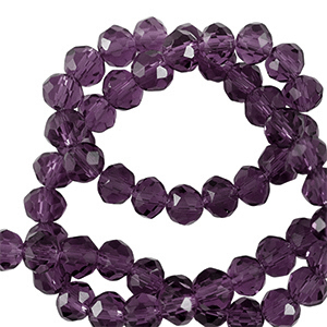 Top Facet kralen 3x2mm disc Aubergine purple