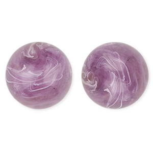 20 mm acryl kralen rond Purple-brown-marble