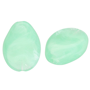 Acryl kralen druppel Mint green-marble