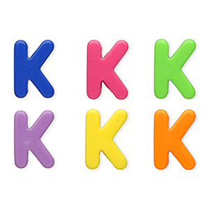 Letterkralen van acryl letter K Multicolour