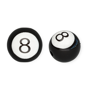 16 mm acryl kralen rond 8-ball Black-white
