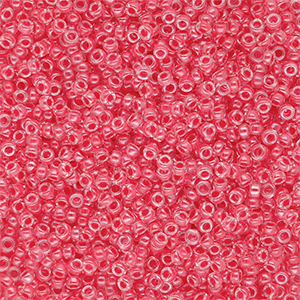 Miyuki rocailles 15/0 Coral Lined Crystal 15-0204