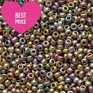 Glaskralen Rocailles 12/0 (2mm) Metallic shine multicolor galaxy