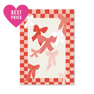 Sieraden kaartjes strikken Red-pink-off white