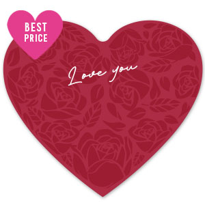 Sieraden kaartjes Hart "love you" Red-white