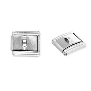 Roestvrij stalen (RVS) Stainless steel Italian charms losse schakels met oogje Silver