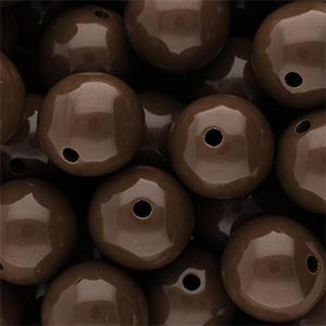 18 mm DQ acryl kralen shiny Cappuccino brown 19-1220 TCX