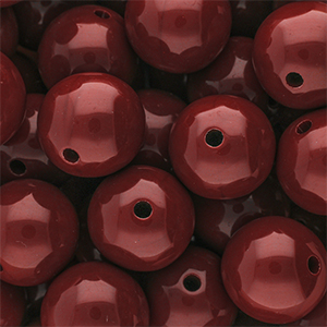 16 mm DQ acryl kralen shiny Salsa red 18-1657 TCX