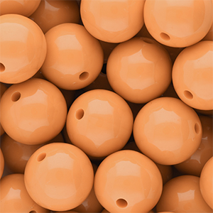 16 mm DQ acryl kralen shiny Chamois orange 15-1145 TCX