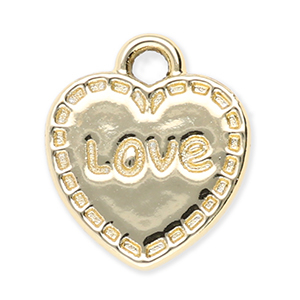 Bedels metaal hart "Love" Gold