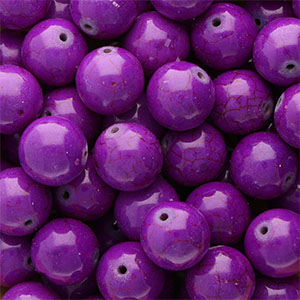 Kralen keramiek 16mm Aubergine purple