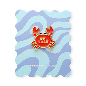 BY31&reg; Pin "Oh crab" op kaartje Multicolour blue-red-yellow-black-gold
