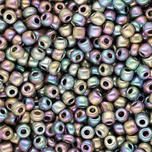 Glaskralen Rocailles 6/0 (4mm) Metallic shine multicolour galaxy