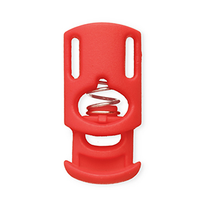 Gekleurde onderdelen koordstopper rechthoek Red