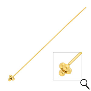 BY31&reg; Roestvrij stalen (RVS) Stainless steel onderdelen nietstiften met bollen 70mm Gold