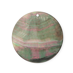 Schelp hangers specials rond Dark grey-white