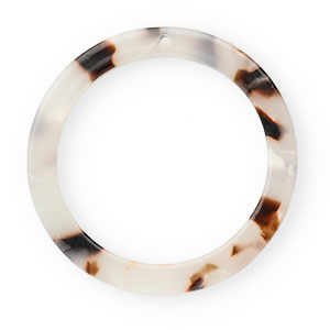 Resin hangers 35mm rond Tortoise white