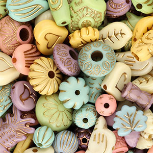 Acryl kralen mix Multicolour-gold