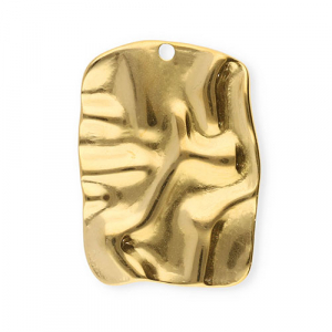 Roestvrij stalen (RVS) Stainless steel bedels rechthoek Gold
