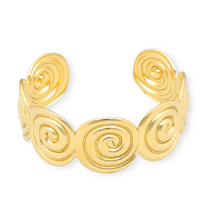 Roestvrij stalen (RVS) Stainless steel armbanden bangle spiralen Gold