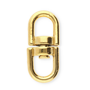 Roestvrij stalen (RVS) Stainless steel onderdelen sleutelhanger ovaal Gold