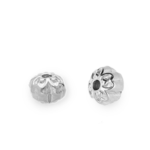 Roestvrij stalen (RVS) stainless steel kralen bloem Silver