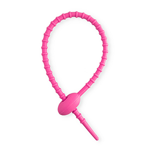 Gekleurde onderdelen siliconen tie wrap Dark pink