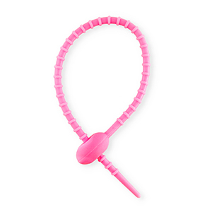 Gekleurde onderdelen siliconen tie wrap Neon pink