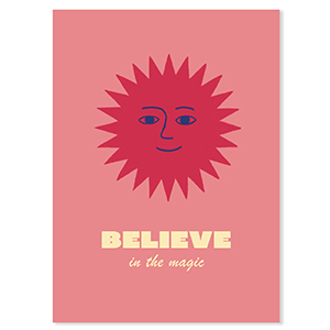 BY31&reg; Sieraden kaartjes "Believe in the magic" Red-coral pink-yellow-blue