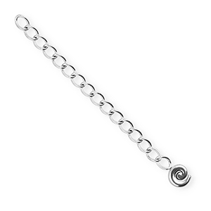 BY31&reg; Roestvrij stalen (RVS) stainless steel onderdelen verlengketting set spiraal Silver