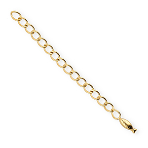 BY31&reg; Roestvrij stalen (RVS) stainless steel onderdelen verlengketting set vis Gold