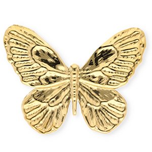 Roestvrij stalen (RVS) Stainless steel statement broches vlinder Gold