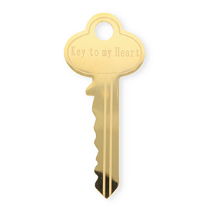 Roestvrij stalen (RVS) Stainless steel statement broches sleutel ''Key to my heart'' Gold