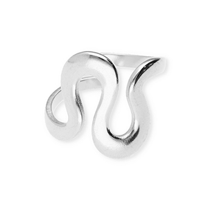Roestvrij stalen (RVS) Stainless steel ringen golvend Silver