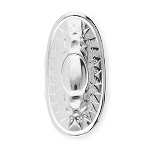 Roestvrij stalen (RVS) Stainless steel ringen ovaal met zon Silver