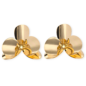 Statement oorbellen&nbsp;/&nbsp;oorstekers bloem met RVS steker Gold