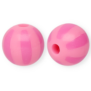 12 mm acryl kralen met strepen Light pink-pink