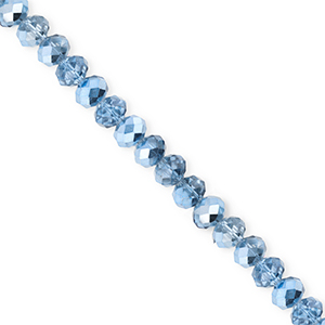 Top Facet kralen 4x3mm disc Blue-pearl shine coating