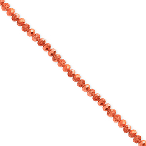 Top Facet kralen 3x2mm disc Coral orange-pearl shine coating