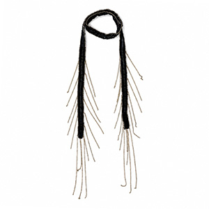 Organza choker met glaskralen Black-gold
