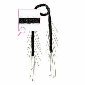 Organza choker met glaskralen Black-gold