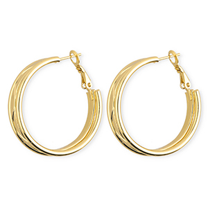 Roestvrij stalen (RVS) Stainless steel oorbellen&nbsp;/&nbsp;creolen Gold