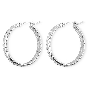 Roestvrij stalen (RVS) Stainless steel oorbellen&nbsp;/&nbsp;creolen snake Silver