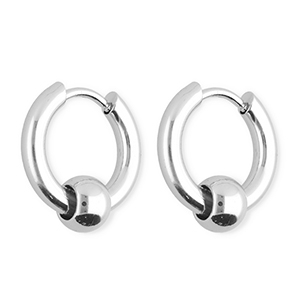 Roestvrij stalen (RVS) Stainless steel oorbellen&nbsp;/&nbsp;creolen Silver